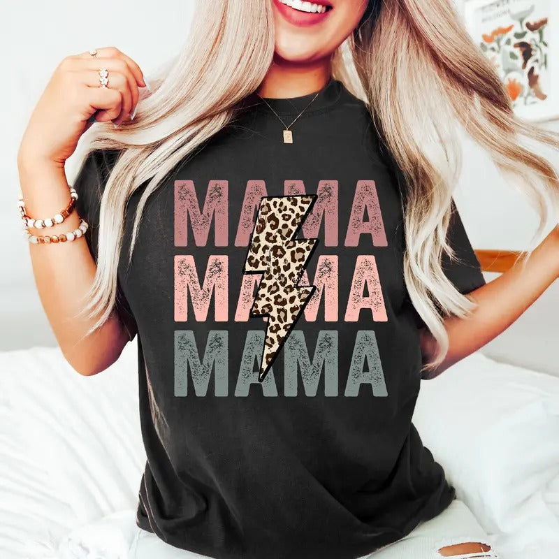 Retro Mama Shirt Leopard Mama Shirt Mom Life Shirtgirl Mama Shirt Motherhood Shirt Cute Mom Shirtmothers Day Giftmama...