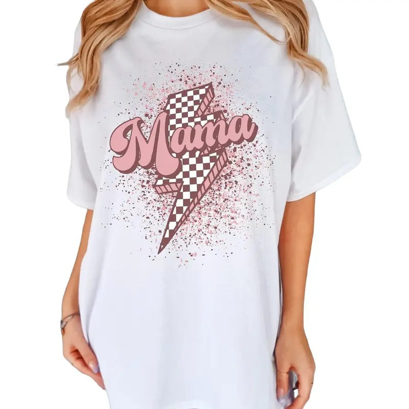 Retro Mama Shirt, Mama Tshirt, Checkered Mama T Shirt, New Mom Gift Tee, Unisex T-Shirt, Gifts For Mommy Mother From...