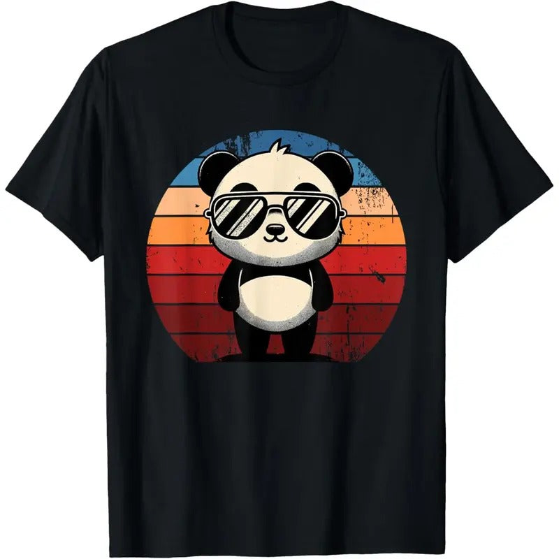 Retro Panda in Sunglasses BBQ Pool Party Funny Panda T-Shirt Made in USA Hoodie, Sweatshirt | TeeBloomCo.com