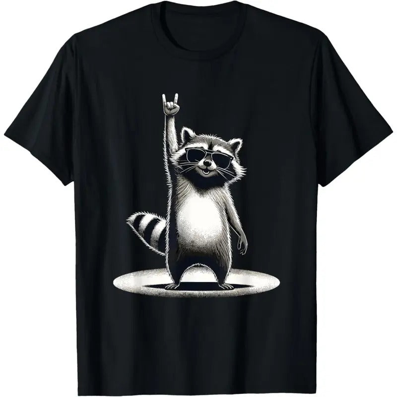 Retro Raccoon Rock Music Gift Men Kids Women Funny Raccoon T-Shirt made in usa Hoodie, Sweatshirt | TeeBloomCo.com
