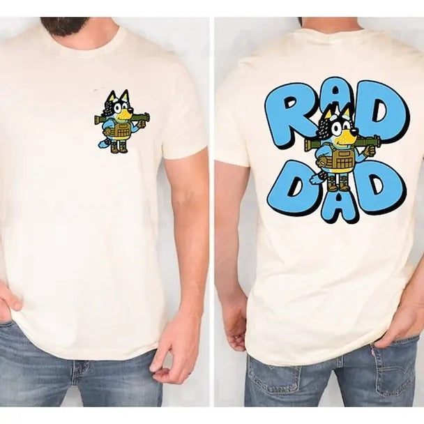 Retro Rad Dad Bluey Shirt, Retro Bandit Heeler Shirt, Father's Day T-Shirt, Dad Bluey Shirt, Dad Shirt, Bluey Kids Tee,...