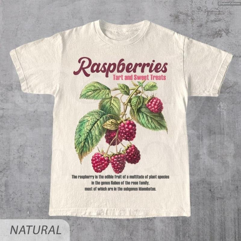 Retro Raspberries Commercial Graphic Shirt, Vintage Raspberry T-Shirt, Unisex Y2K Cotton Tee, Cool Gift , Global Trending...