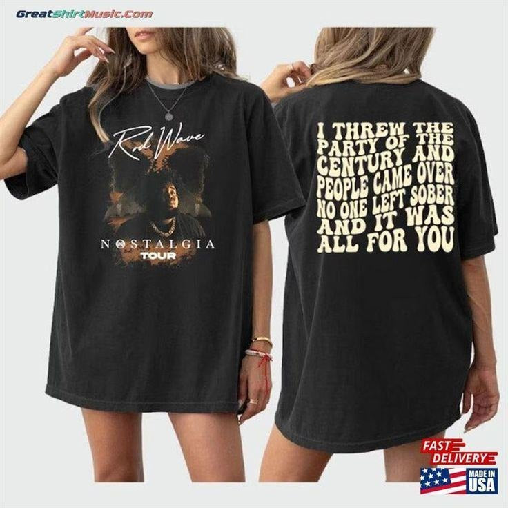 Retro Rod Wave Lyrics 2 Side Sweatshirt Tracklist Nostalgia Tour tshirt Hoodie | TeeBloomCo.com