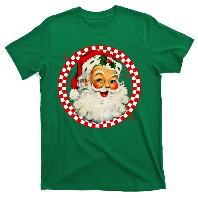 Retro Santa Claus Christmas Festive Cute Fun Classic T-Shirt For Men or Women Unisex Tee Hoodie, Sweatshirt | TeeBloomCo.com