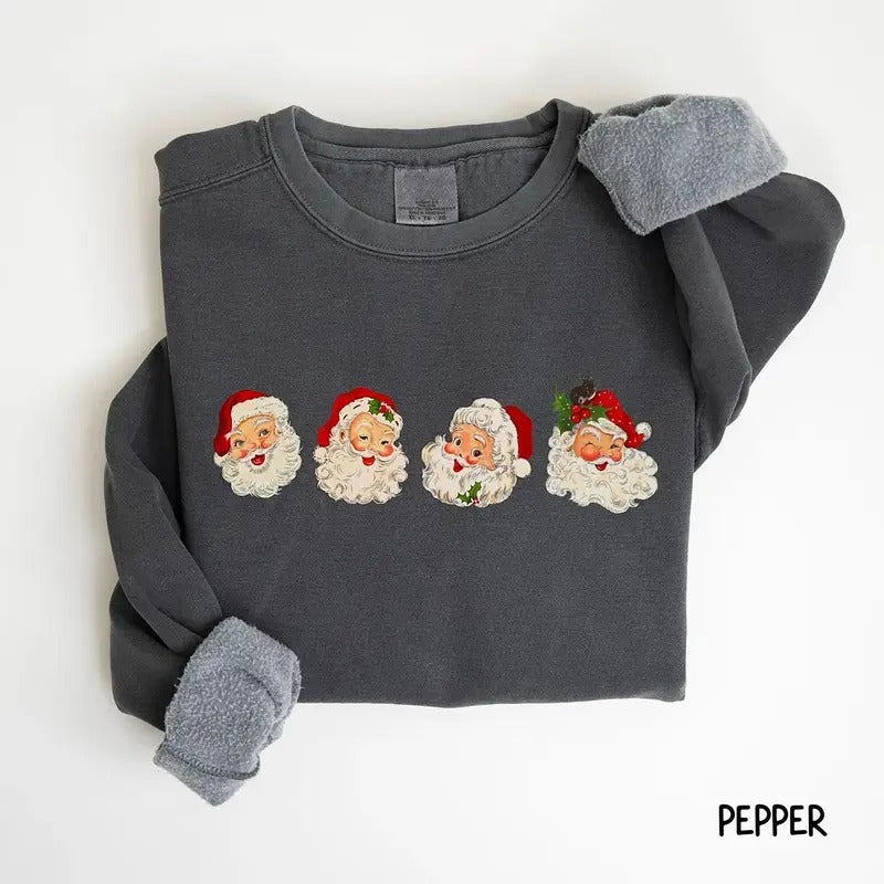 Retro Santa Sweatshirt, Santa Christmas Shirt, Vintage Santa Sweater, Santa Merry Christmas Shirt, Vintage Santa Claus...
