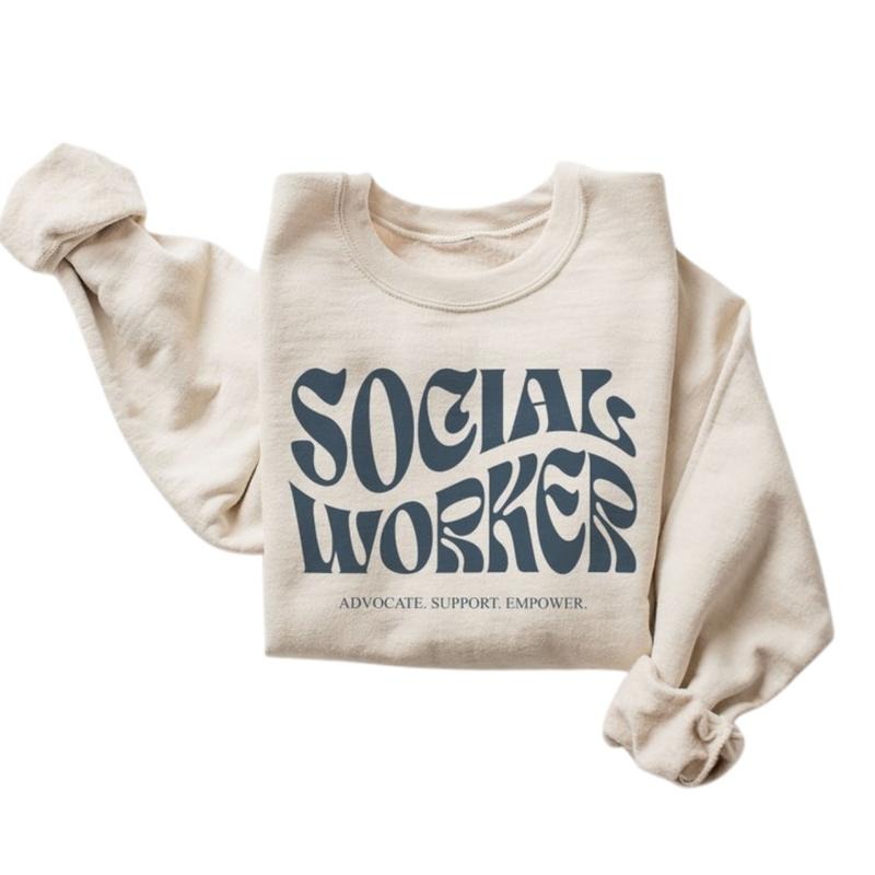 Retro Social Worker Sweatshirt, Wavy Trendy Social Work Student Graduation Gift, Gifts For Shirt or Hoodie, Unisex...