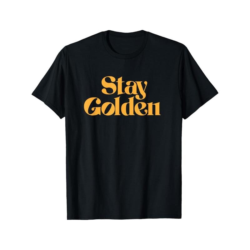 Retro Stay Golden Motivational Gifts Vintage Hippie Cool T-Shirt Crew Neck Summer Comfortable Casual Short Sleeve T-Shirt...
