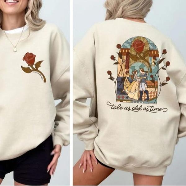 Retro Tale As Old As Time Sweatshirt,  Beauty And The Beast Tee, Princess Belle Hoodie | TeeBloomCo.com