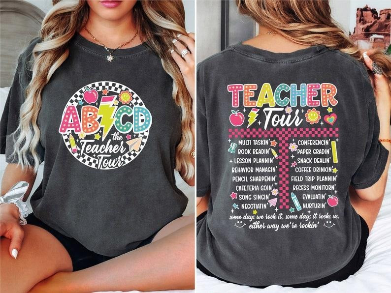 Retro Teacher Tour Shirt, ABCD Teacher Tour T-Shirt, Back To School Tee, Elementary School Teacher Shirts, First Day Of...