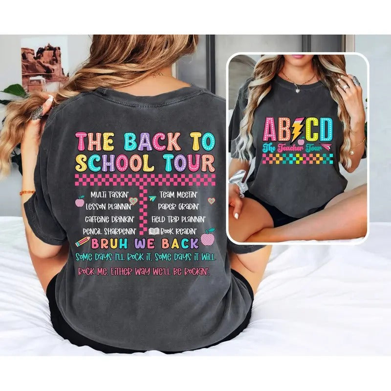 Retro Teacher Tour Shirt, ABCD Teacher Tour, Back To School Shirt, End of Year T-shirt, Teacher Gift, Teacher T-shirt,...