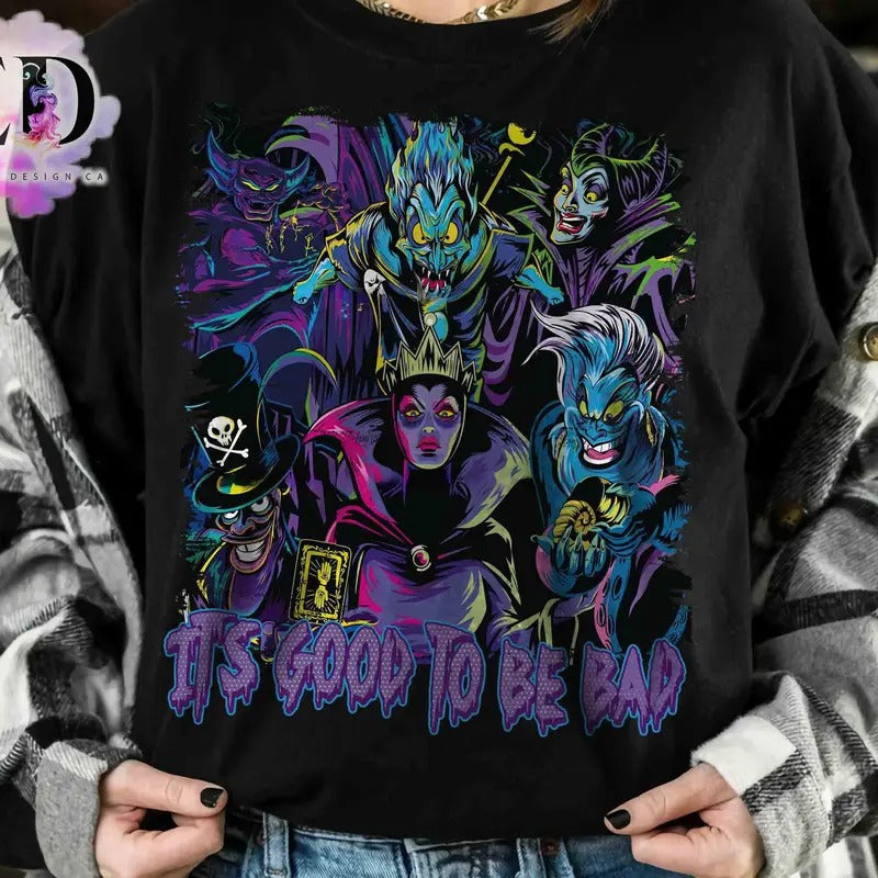 Retro Villains It's Good To Be Bad T-shirt, Halloween Family 2024 Trip Hoodie, Sweatshirt | TeeBloomCo.com