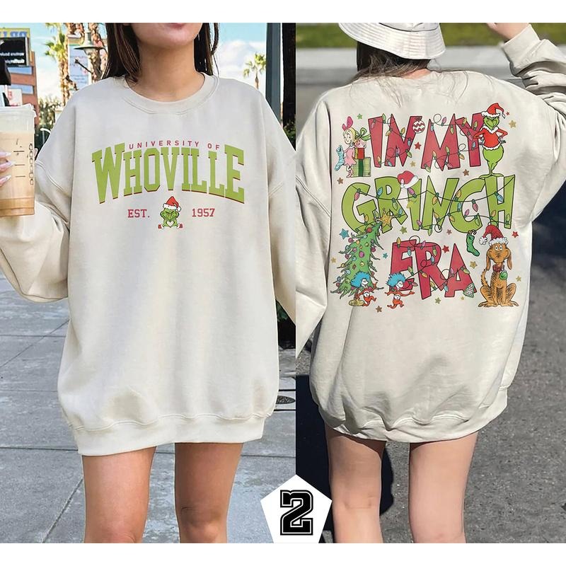 Retro Whoville University Christmas Crewneck Sweatshirt, Hoodie, T-shirt, Cute Christmas Gifts | TeeBloomCo.com