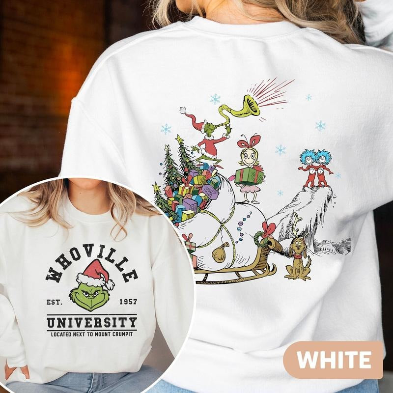 Retro Whoville University Sweatshirt, Whoville Sweatshirt, Grinch Christmas Hoodie, Grinchmas Hoodie, Christams...