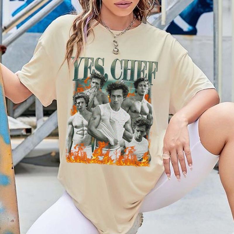 Retro Yes Chef Jeremy Allen White, The Bear, Yes Chef Fire T-Shirt Sweatshirt Hoodie Unisex Casual Fit | TeeBloomCo.com
