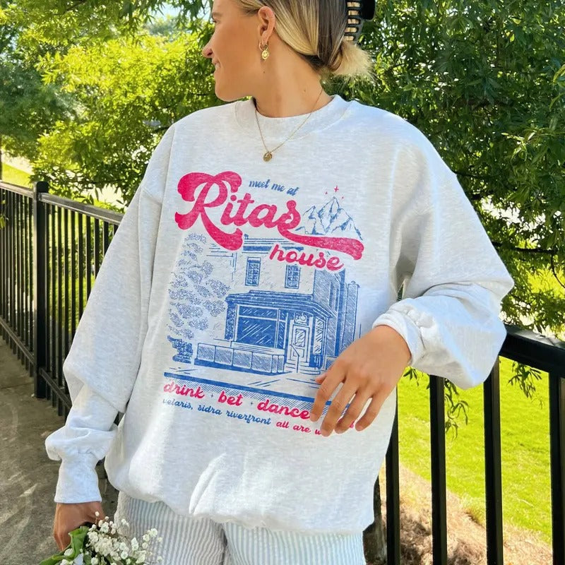 Rita's House Acotar Sweatshirt, Velaris Night Court Sweater, Meet Me At Rita's House T-Shirt, Rita's Bar Tee Shirt,...