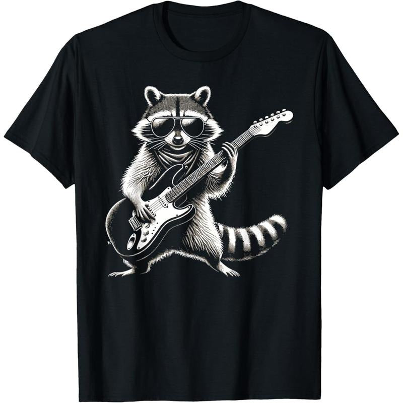 Rock On Raccoon Rock and Roll Vintage Guitarist Men Women T-Shirt made in usstyle{n002}2 Hoodie, Sweatshirt | TeeBloomCo.com