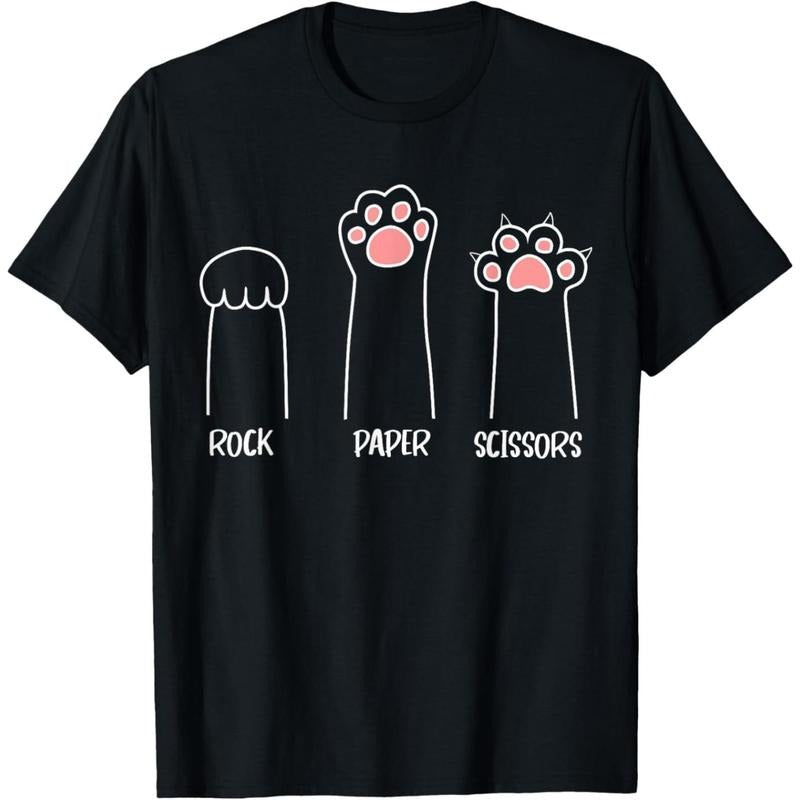 Rock Paper Scissors Hand Game Cute Paw Funny Cat T-Shirt made in usa Hoodie, Sweatshirt | TeeBloomCo.com