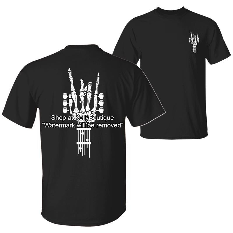 Rock and Roll Punk Rock Band Concert Guitar Accessories Gift T-Shirt, 2 Sided Graphic Design Unisex Cotton T-shirt for...