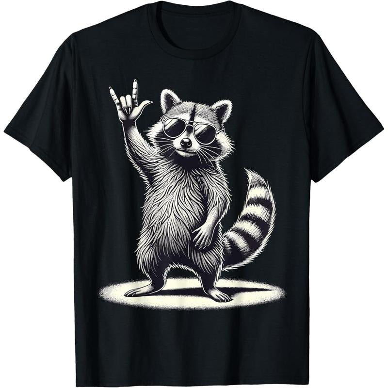 Rock and Roll Raccoon Music Raccoon T-Shirt made in us Hoodie, Sweatshirt | TeeBloomCo.com