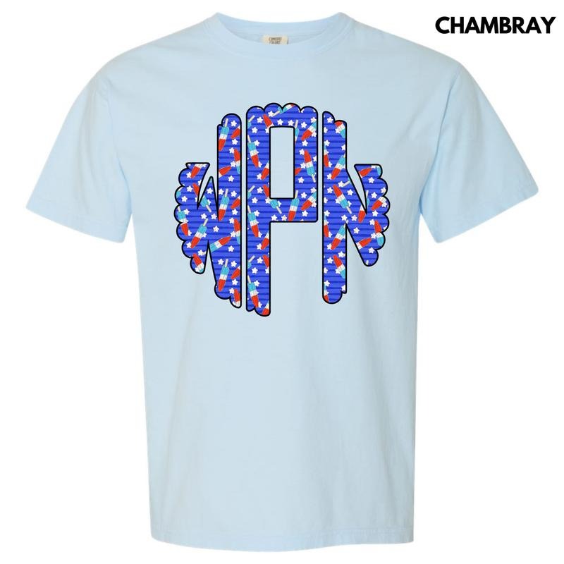 Rocket Pop Monogram Comfort Colors T-Shirt 'NLB' Hoodie, Sweatshirt | TeeBloomCo.com