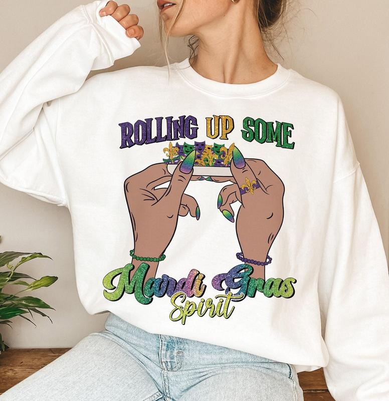 Rolling Up Some Mardi Gras shirt Hoodie, Sweatshirt | TeeBloomCo.com