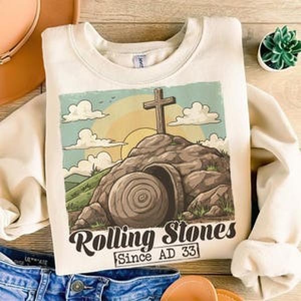 Rolling tshirt, He Is Risen Sublimation sweatshirt, Easter Christian tshirt Clipart, Funny Christian Shirt, tshirt hot...
