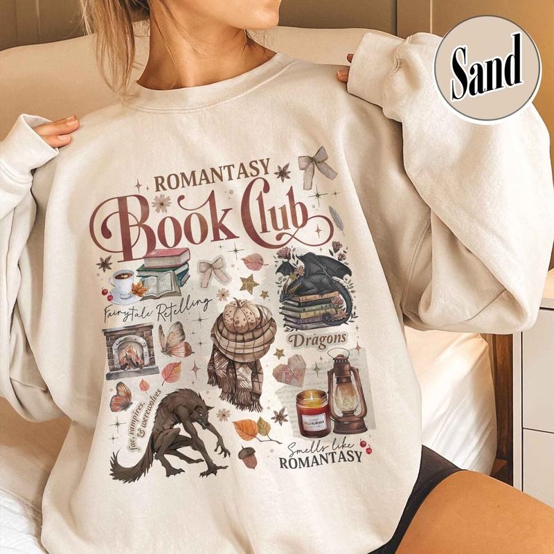 Romantasy Reader Book Club Sweatshirt, Romantasy Book Club Shirt, Fall Book Shirt, Fall Love With Reading, Fall Book Club...