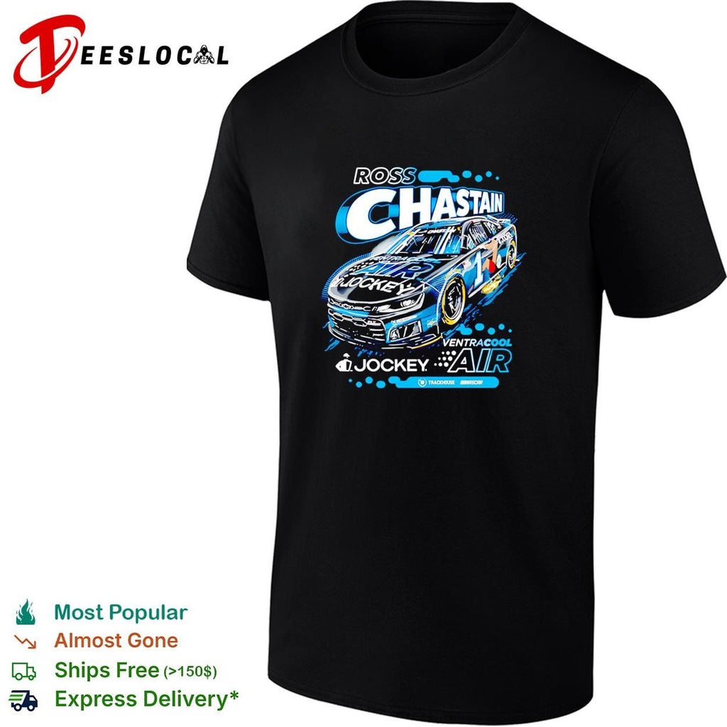 Ross Chastain 1 VentraCool Air Jockey Trackhouse NASCAR black shirt
