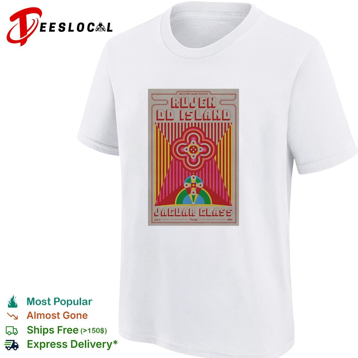 Ruben OD Island Jaguar Glass psychedelic colorful concert poster shirt