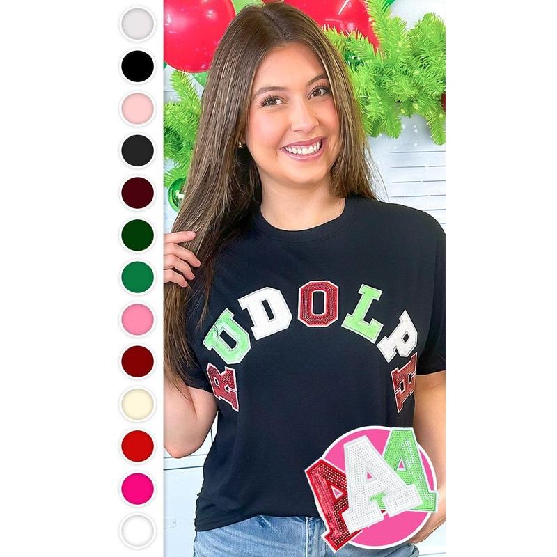 Rudolph Sequin Christmas Graphic T-Shirt Hoodie, Sweatshirt | TeeBloomCo.com