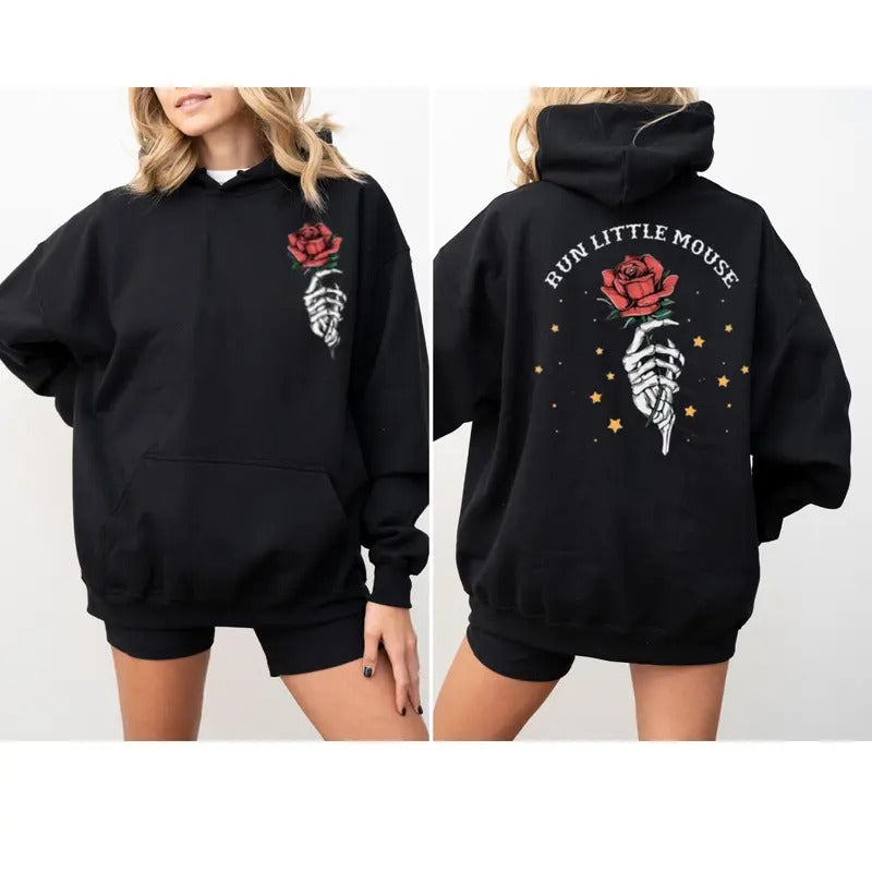 Run Little Mouse Hoodie, Haunting Adeline Shirt, Dark Romance Merch, Smut Reader, Women's Book Lover Gift, Rose Skeleton...