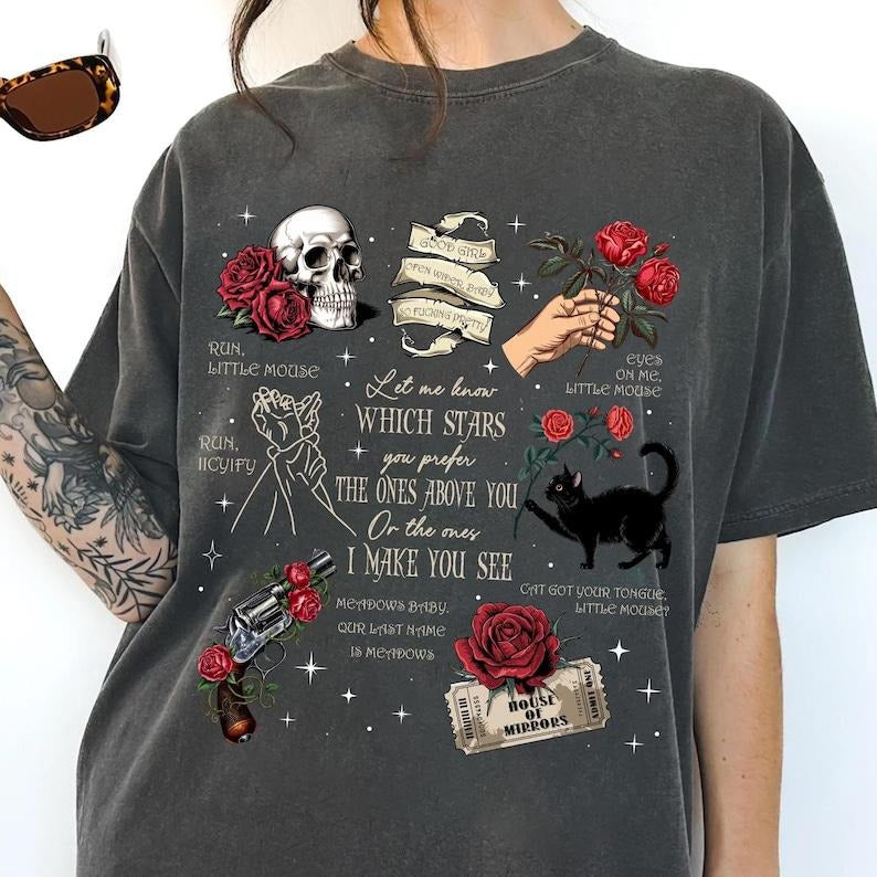 Run Little Mouse Unisex T-Shirt, Dark Romance Book Merch, Spicy Book Shirt, Smut Reader Gift, Cat and Mouse, Haunting...