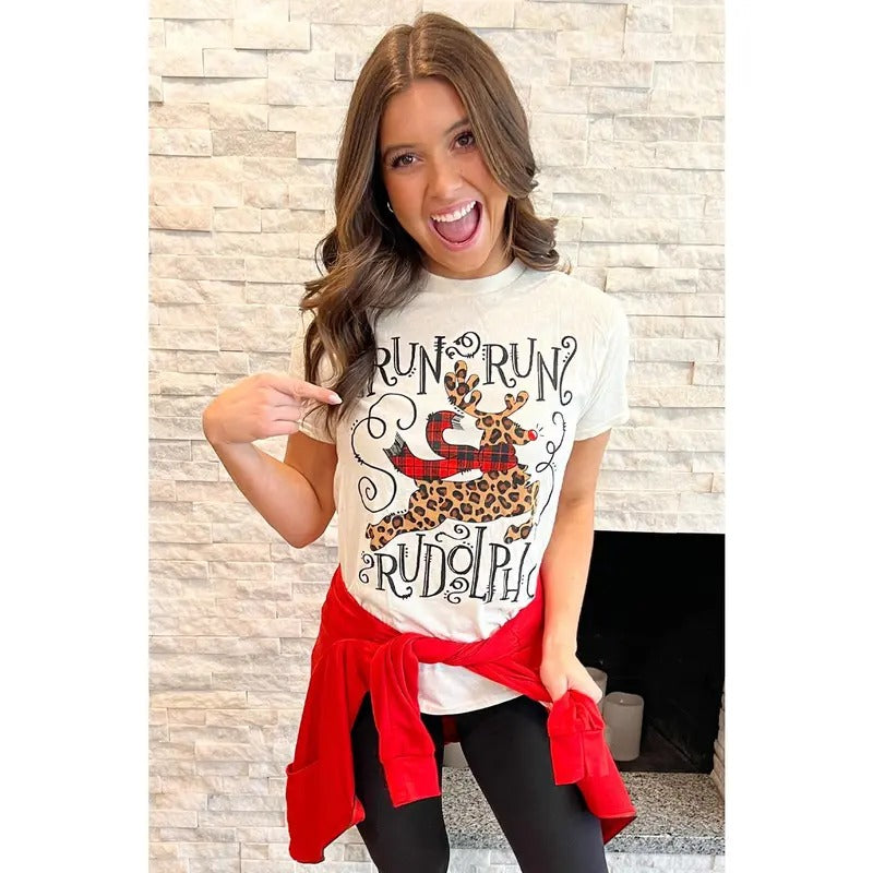 Run Run Rudolph Christmas T-Shirt Hoodie, Sweatshirt | TeeBloomCo.com