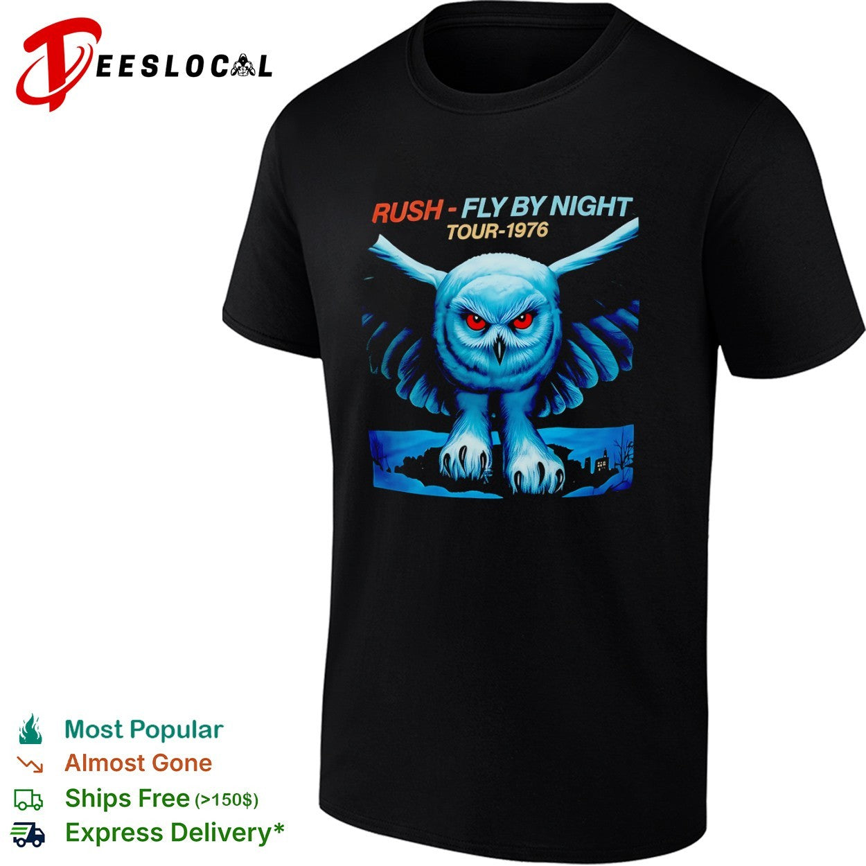 Rush Fly by Night Tour 1976 shirt