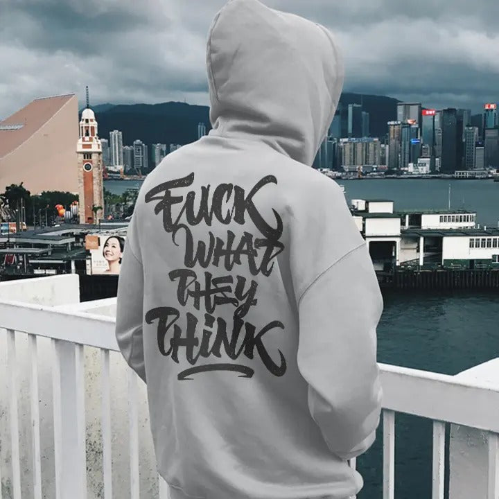 [S-5Xl] F@CK WHAT THEY THINK Print Casual Hoodie, Sweatshirt, Naughty Clothes Men,Comfort Errands, Classic Cotton Fabric...
