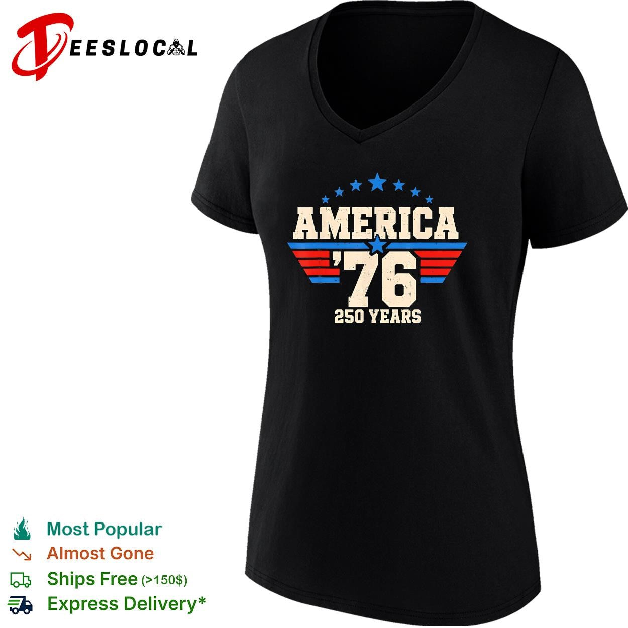 America ’76 250 years star and stripes patriotic shirt