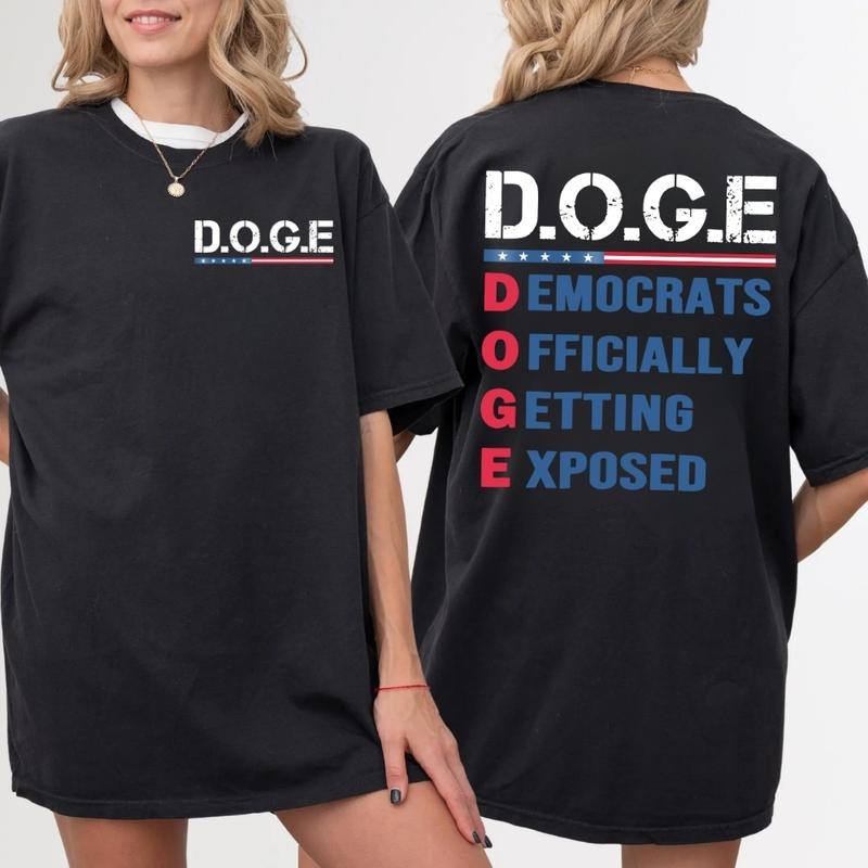 D.O.G.E T-Shirt – Funny USA Patriotic Tee, Bold Meme Shirt for 4th of July & Memorial Day Celebrations Hoodie, Sweatshirt