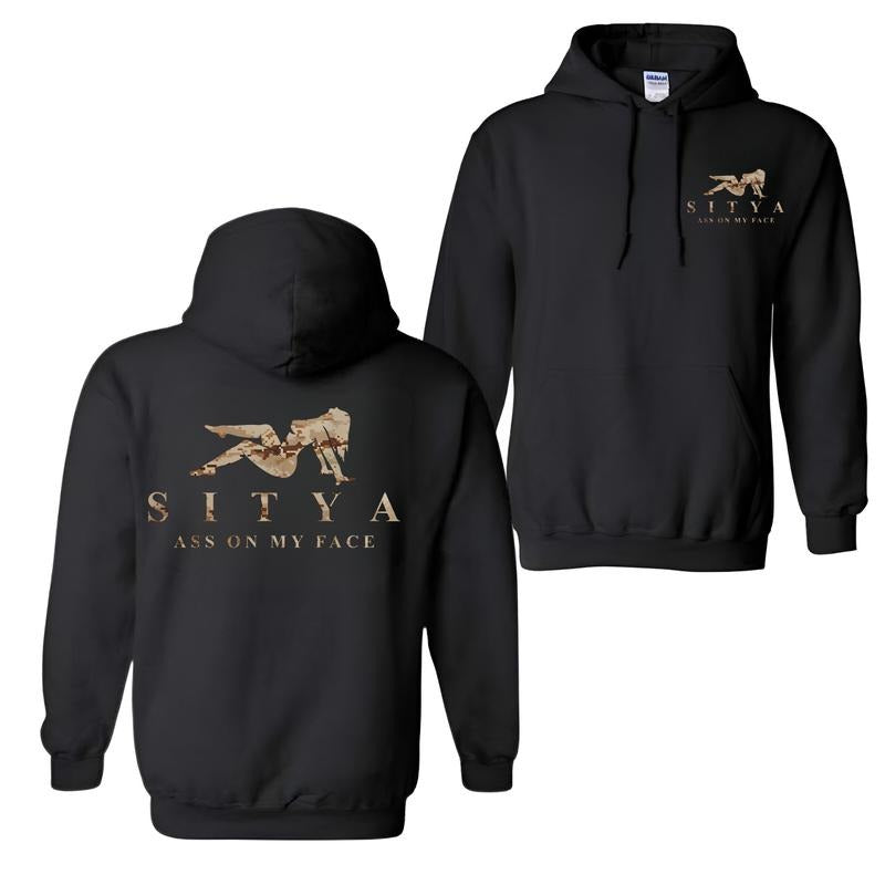 SITYA Desert Camo Hoodie, Sweatshirt, T-Shirt, 2 Sides Print Unisex Sweater for Outdoor Activities