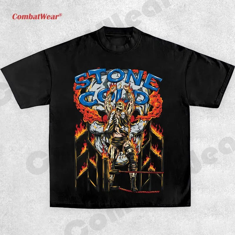 STONE COLD-SKELETON TEE , Wrestling Tee, Wrestling Graphic Tee, Wrestler Shirt, Sports Shirt, Vintage Wresting Shirt,...