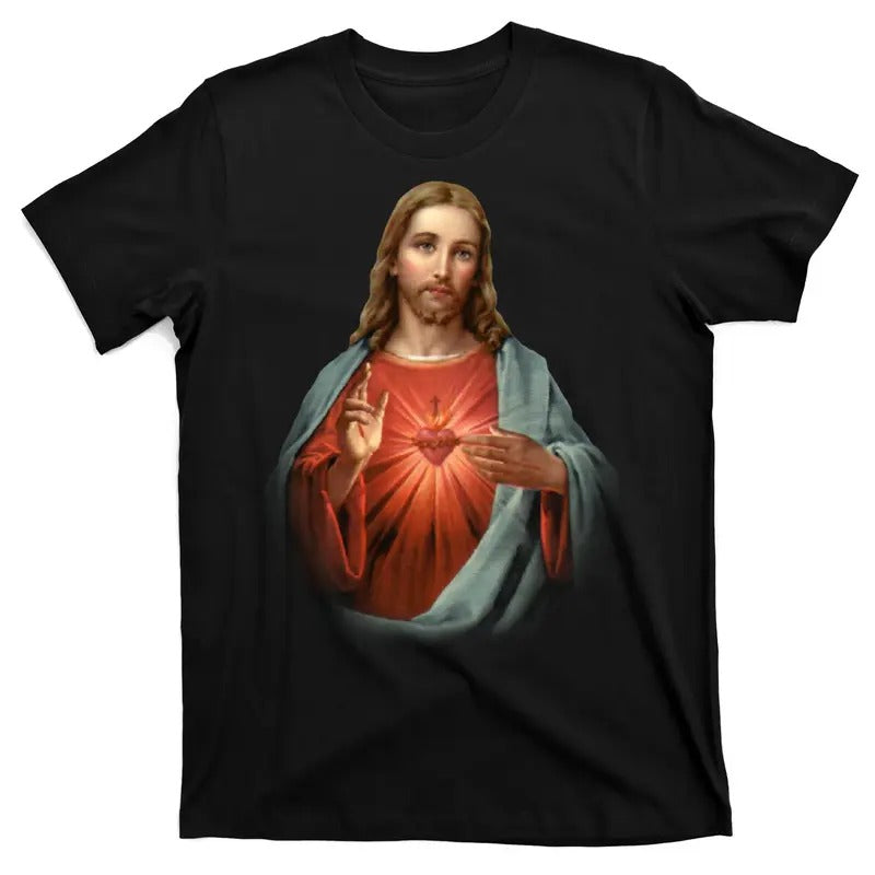 Sacred Heart Of Jesus T-Shirt Menswear Top Hoodie, Sweatshirt | TeeBloomCo.com