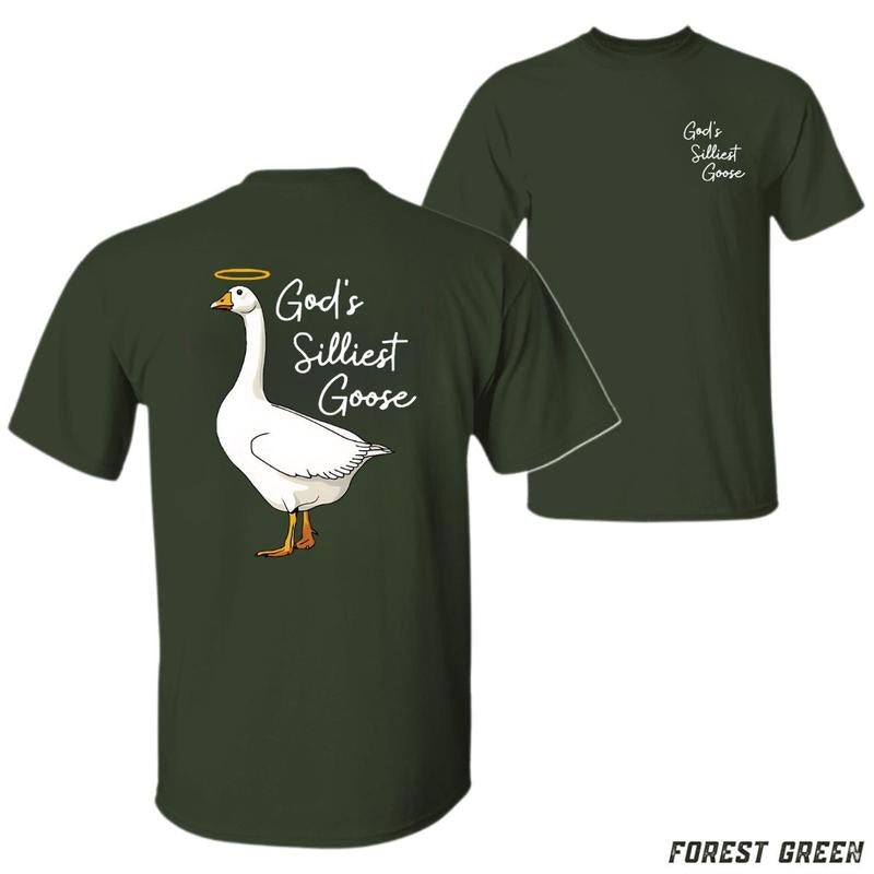 Sale Up To 50% God's Silliest Goose T-shirt Fun Design With Goose And Halo Perfect Tee For Humorous And Faith-based Fans...