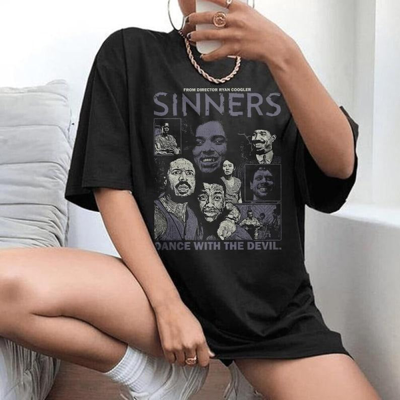 Sinners Movie Shirt 2025 , Aesthetic Movie Lover T-Shirt Hoodie, Sweatshirt | TeeBloomCo.com