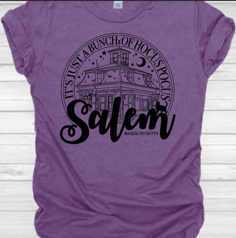 Salem Hocus Pocus T-shirt - Purple Casual Top with Graphic Design for Women Hoodie, Sweatshirt | TeeBloomCo.com