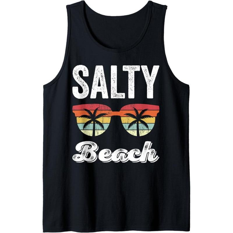 Salty Beach Tank Top Funny Beach Vacation Shirt Summer Tank Top MADE IN USA Hoodie, Sweatshirt | TeeBloomCo.com