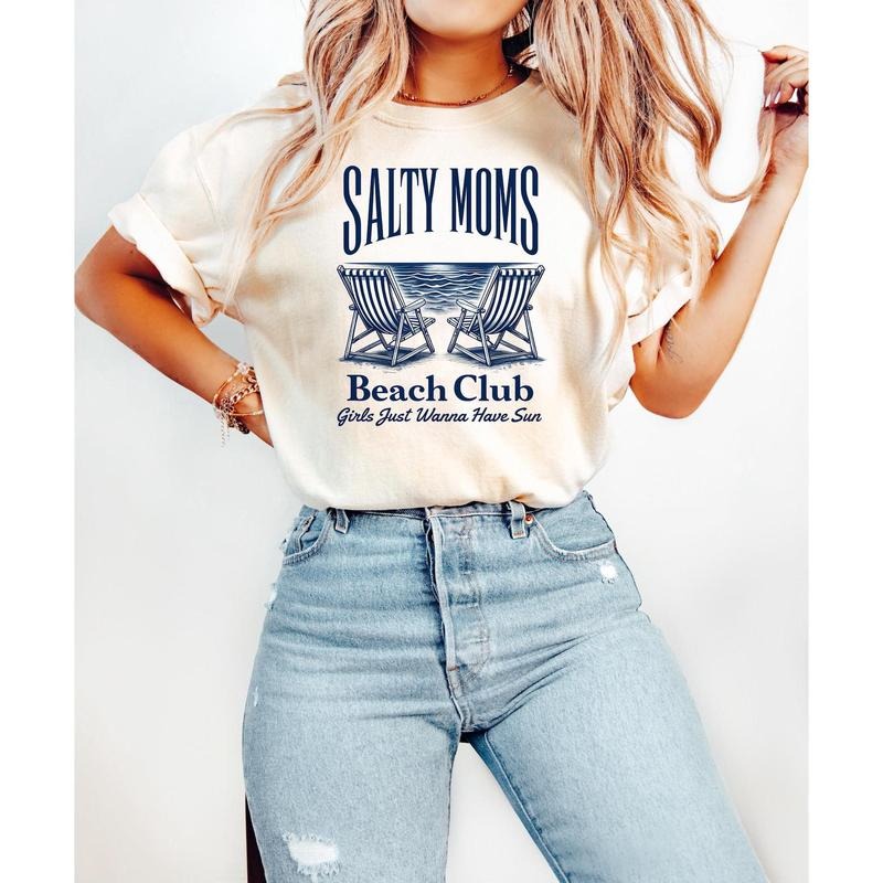 Salty Moms Beach Club T Shirt, sweatshirt, hoodie Embrace Coastal Chill with Stylish Ocean-Inspired Apparel for Relaxed...