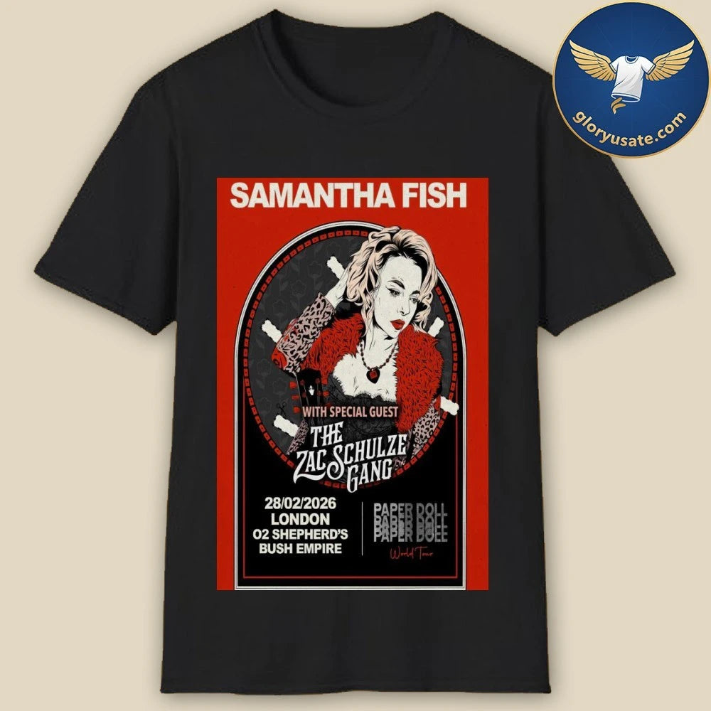 Samantha Fish Paper Doll World Tour 2026 London Poster Shirt