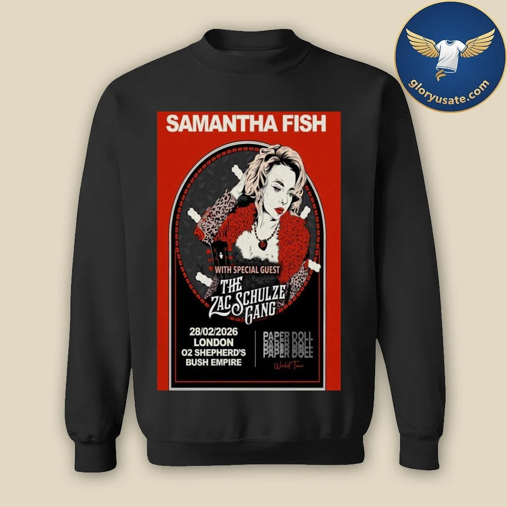 Samantha Fish Paper Doll World Tour 2026 London Poster Shirt
