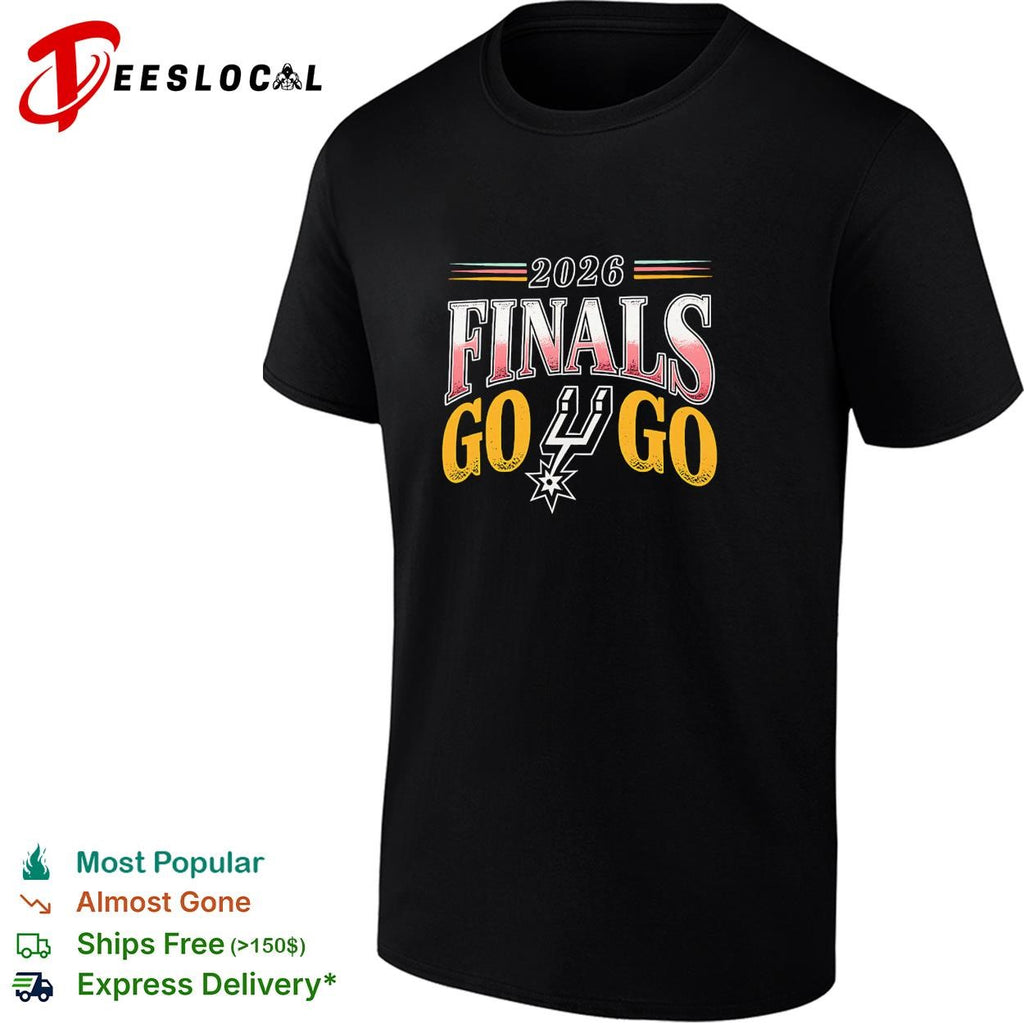 San Antonio Spurs 2026 Finals Go Go logo dark shirt