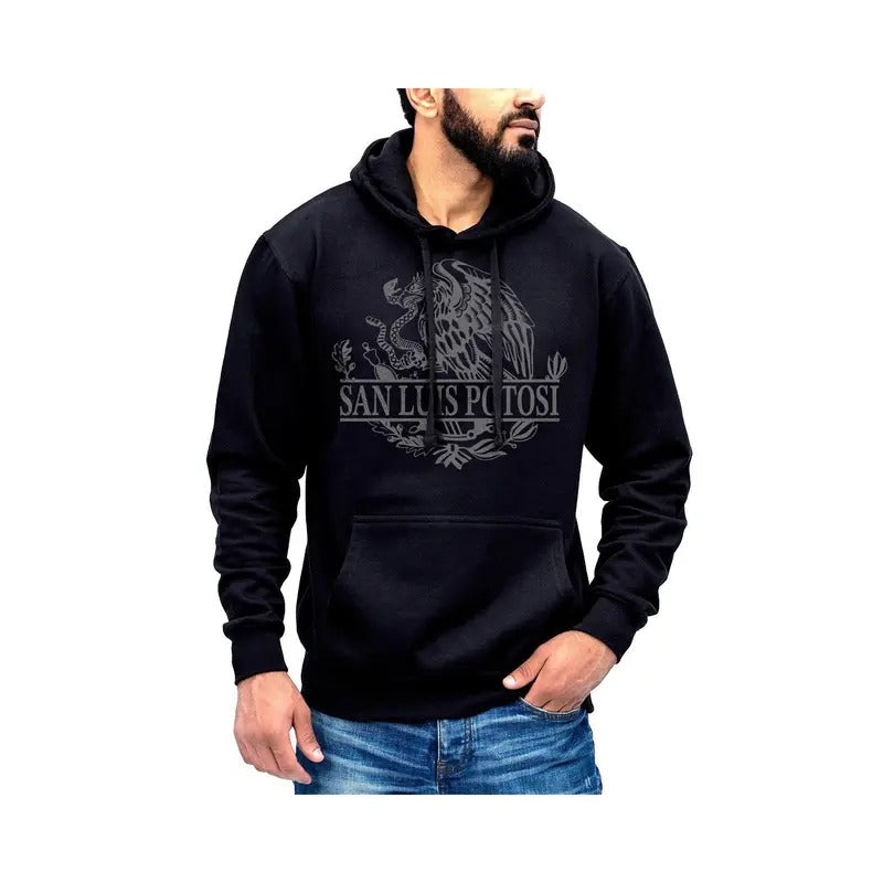 San Luis Potosí Mexico Eagle Emblem Hoodie Sweatshirt Cotton Fabric T-Shirts | TeeBloomCo.com