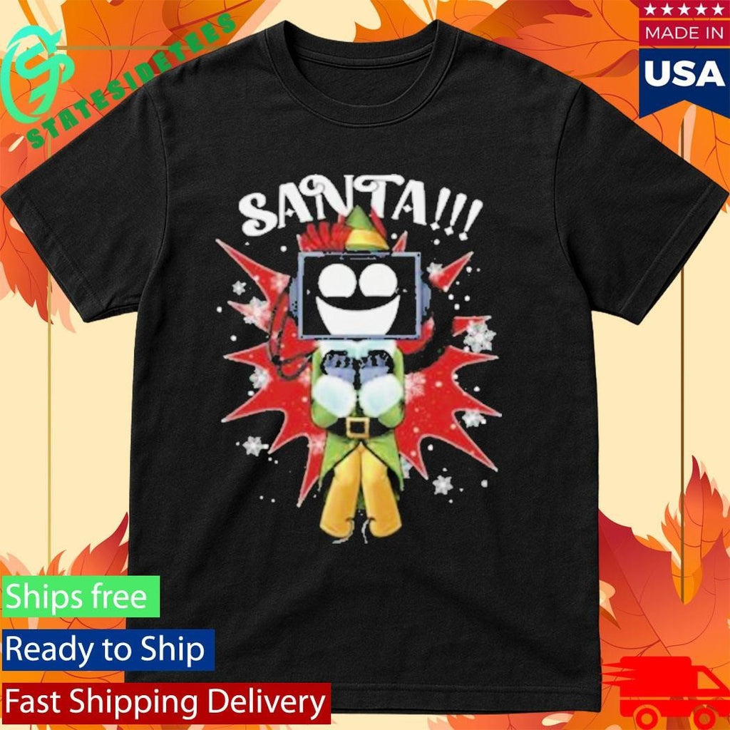 Santa Buddy The Fixtbot Black Shirt